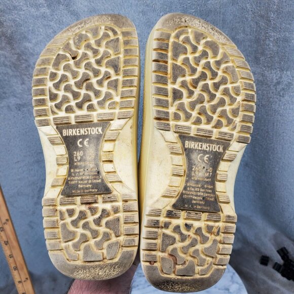 Birkenstock Shoes Mens 7 Womens 9 Yellow Synthetic Super Birki's Clogs *Read* - Picture 8 of 13